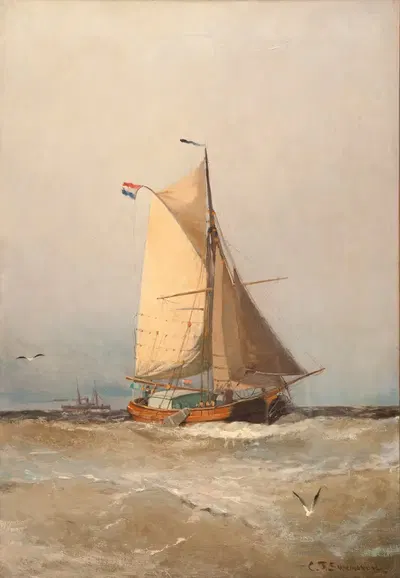 Голландская шхуна by Кристиан Фредрик Свенссон, 1885 — digital art print download