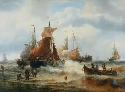 The return of the fishermen by François Musin — digital art print download