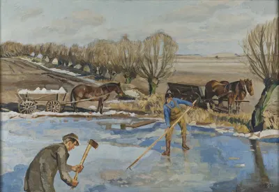 Фермеры, забирающие лед by Фриц Сиберг, 1927 — digital art print download
