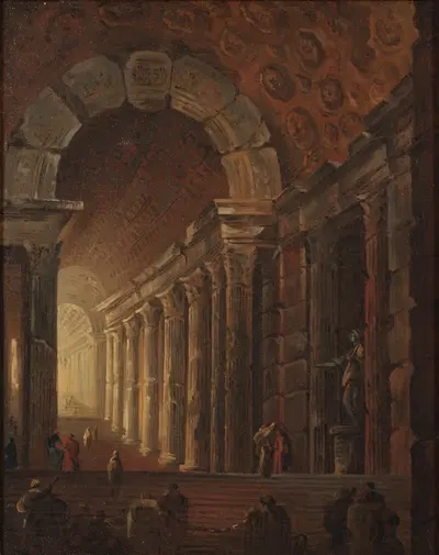 A Vaulted Staircase. Architectural Piece by Johan Gottlob Brusell — digital art print download