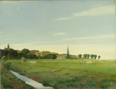 Пейзаж с городом by Йохан Рохде, 1894 — digital art print download