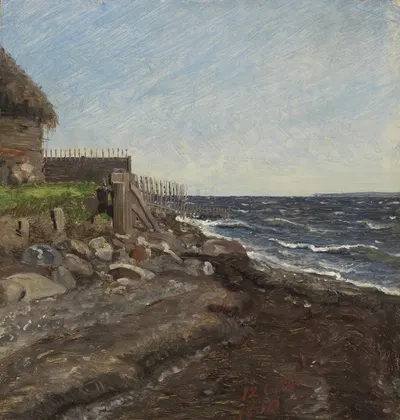 Берег в Хеллебеке. Эскиз by Йорген Рёд, 1850 — digital art print download