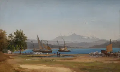 Вид из Ла-Специи by Джозеф Магнус Стэк, 1846 — digital art print download