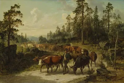 Гонка скота в Смоланде by Нильс Андерссон, 1863 — digital art print download