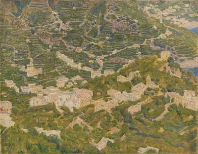 Птичий взгляд с Равелло на Торелло by Кристиан Захртманн, 1891 — digital art print download