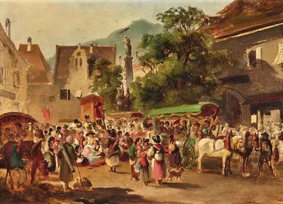 Паломники Марияцель в Капфенберге by Карл Швенингер, 1857 — digital art print download