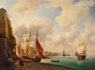 Порт Триеста by Кристиан фон Платтенштейнер, 1852 — digital art print download