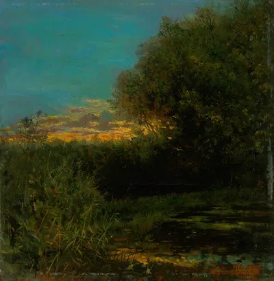 Закат и тень дерева by Эдуард Майш, 1894 — digital art print download