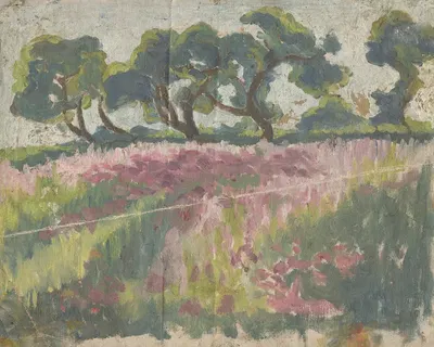 Цветущее поле с деревьями by Фрида Константин, 1913 — digital art print download