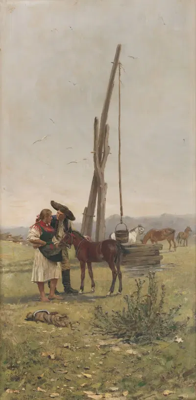 У колодца by Ярослав Вешин, 1890 — digital art print download