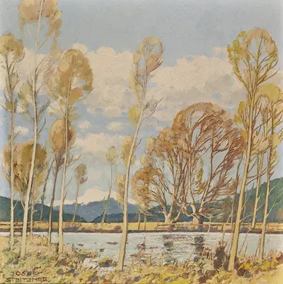 Ландшафт в Верхнем Пинцгау by Йозеф Штойцнер, 1928 — digital art print download