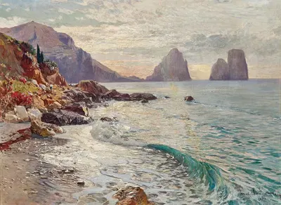 Капри, скалы Фаральони by Мануэль Виландт, 1899 — digital art print download