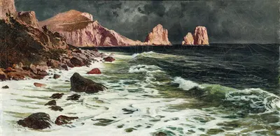 Capri, a view of the Faraglioni stacks by Paul Von Spaun, 1903 — digital art print download