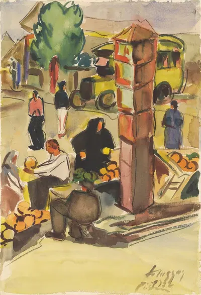 In a Market by Zolo Palugyay, 1932 — digital art print download