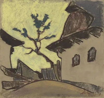 Village Cottage by Zolo Palugyay, 1931 — digital art print download