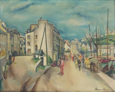 Порт в Одьерне by Армин Штерн, 1935 — digital art print download