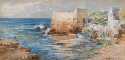 Fortress by the Sea by Felicián Moczik, 1906 — digital art print download