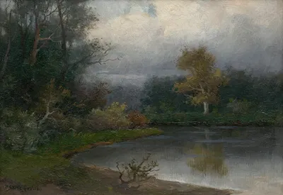 Пейзаж с прудом by Фелициан Мочик, 1900 — digital art print download