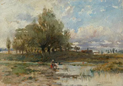 Пейзаж с прудом by Фелициан Мочик, 1890–1900 — digital art print download
