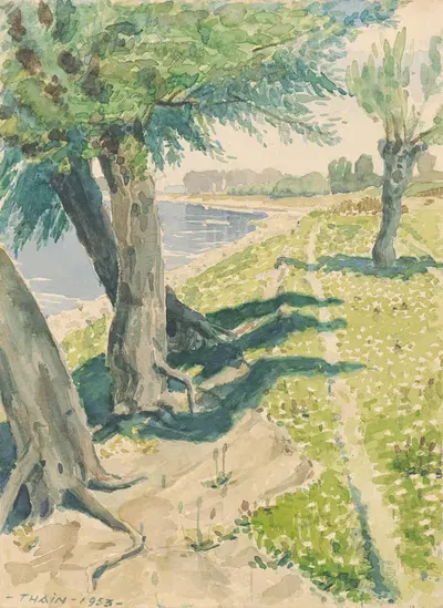 Poludnie pri rieke by Ján Thain, 1953 — digital art print download