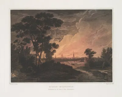 Сожжение Саванны by Джошуа Шоу, 1819 - 1821 — digital art print download