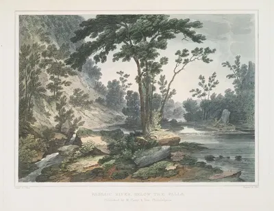 Река Пассаик, ниже водопада by Джошуа Шоу, 1819 - 1821 — digital art print download