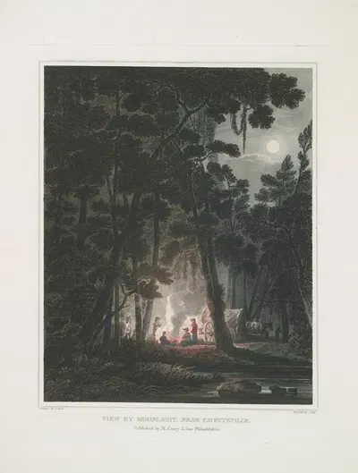 Вид при лунном свете, рядом с Файетвиллем by Джошуа Шоу, 1819 - 1821 — digital art print download