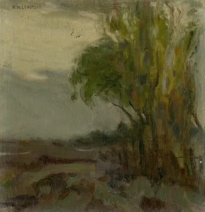 Эскиз пейзажа с деревом на переднем плане by Карол Милослав Лехоцкий, 1900–1910 — digital art print download