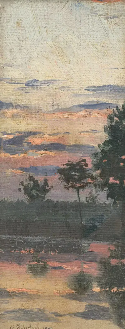 Эскиз вечернего пейзажа by Карол Милослав Лехоцкий, 1899 — digital art print download