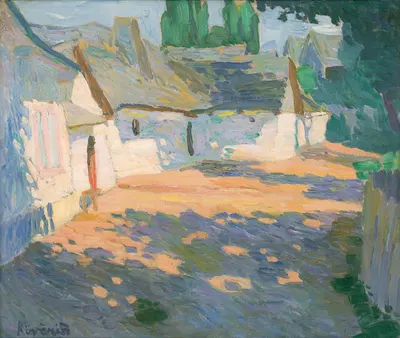 Утреннее солнце (Дворик деревни) by Константин Ковари-Качмарик, 1910 — digital art print download