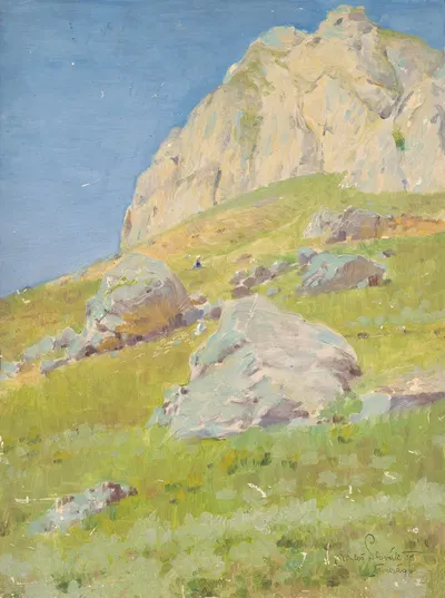 Study of Landscape around Súľovké Podhradie by Miloš Slovák, 1905 — digital art print download