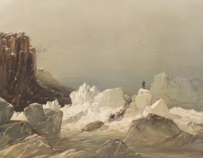 Катание на санях по бугристому льду, апрель 1853 by Самуэль Гёрни Крессвелл, 1854 — digital art print download