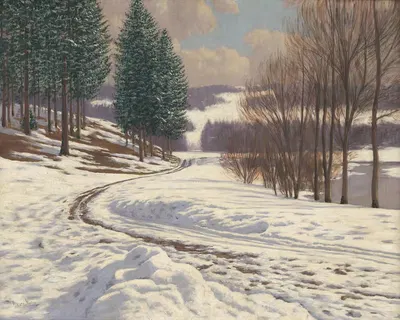 Зимний пейзаж by Виктор Ольгай, 1920 — digital art print download