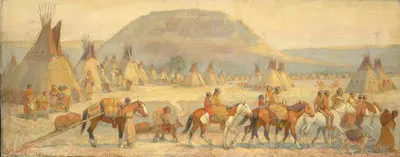 Blackfoot Camp Scene by Edwin Willard Deming — digital art print download