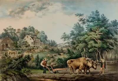 Американские фермерские сцены. № 1. by Франсес Флора Бонд Палмер, 1853 — digital art print download