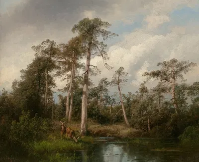 Олени в Гульф Хаммок by Германн Оттомар Герцог — digital art print download