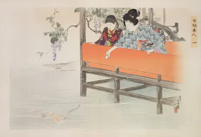 Кёику имаё бидзин фузоку дзен Пл.04 by Тошиката Мидзуно, 1898 — digital art print download