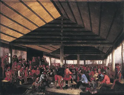 International Indian Council (Held at Tallequah, Indian Territory, in 1843) by John Mix Stanley, 1843 — digital art print…