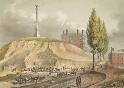 Old Boston. Beacon Hill from Mt. Vernon St., near the head of Hancock St. by John Rubens Smith — digital art print download