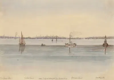 1846 July 30, to New York from Raritan River by Michael Seymour, 1846 — digital art print download