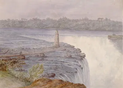 Grand Falls at Niagara from near the observatory, Goat Island, July 22, 1846 by Michael Seymour, 1846 — digital art print…