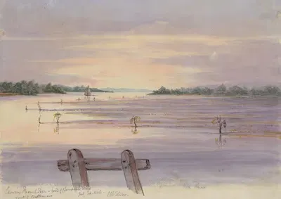 Leaving French Town, head of Chesapeak Bay, route to Baltimore, July 26, 1846. Elk River by Michael Seymour, 1846 — digital…