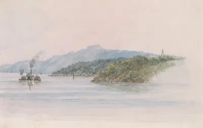 Stony Point, near Gibraltar, on the Hudson River, U.S. July 24th 1846 by Michael Seymour, 1846 — digital art print download