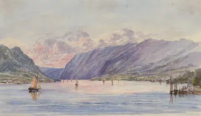 The Highlands from Newburgh and Butter Hill, Hudson River by Michael Seymour, 1846 — digital art print download