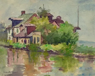 C&O Canal, Georgetown DC by Susan Brown Chase, 1916 — digital art print download