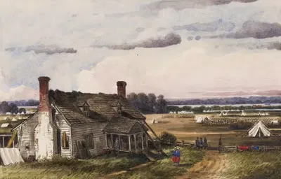 The LaFayette House near Yorktown, Va. by William McIlvaine, 1862 — digital art print download