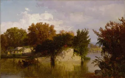 Деревья вдоль ручья осенью by Уильям Трост Ричардс, 1861 — digital art print download