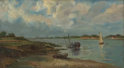 Gezicht op de Schelde by Euphrosine Beernaert — digital art print download