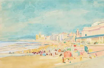 Strand te Oostende by Julius Collen Turner, 1948 — digital art print download