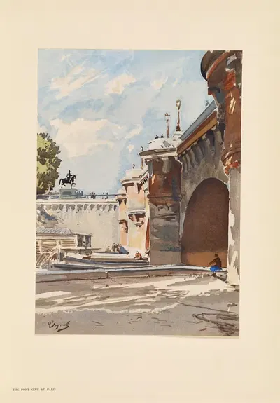 Пон-Неф, Париж by Пьер Виньаль, 1925 — digital art print download